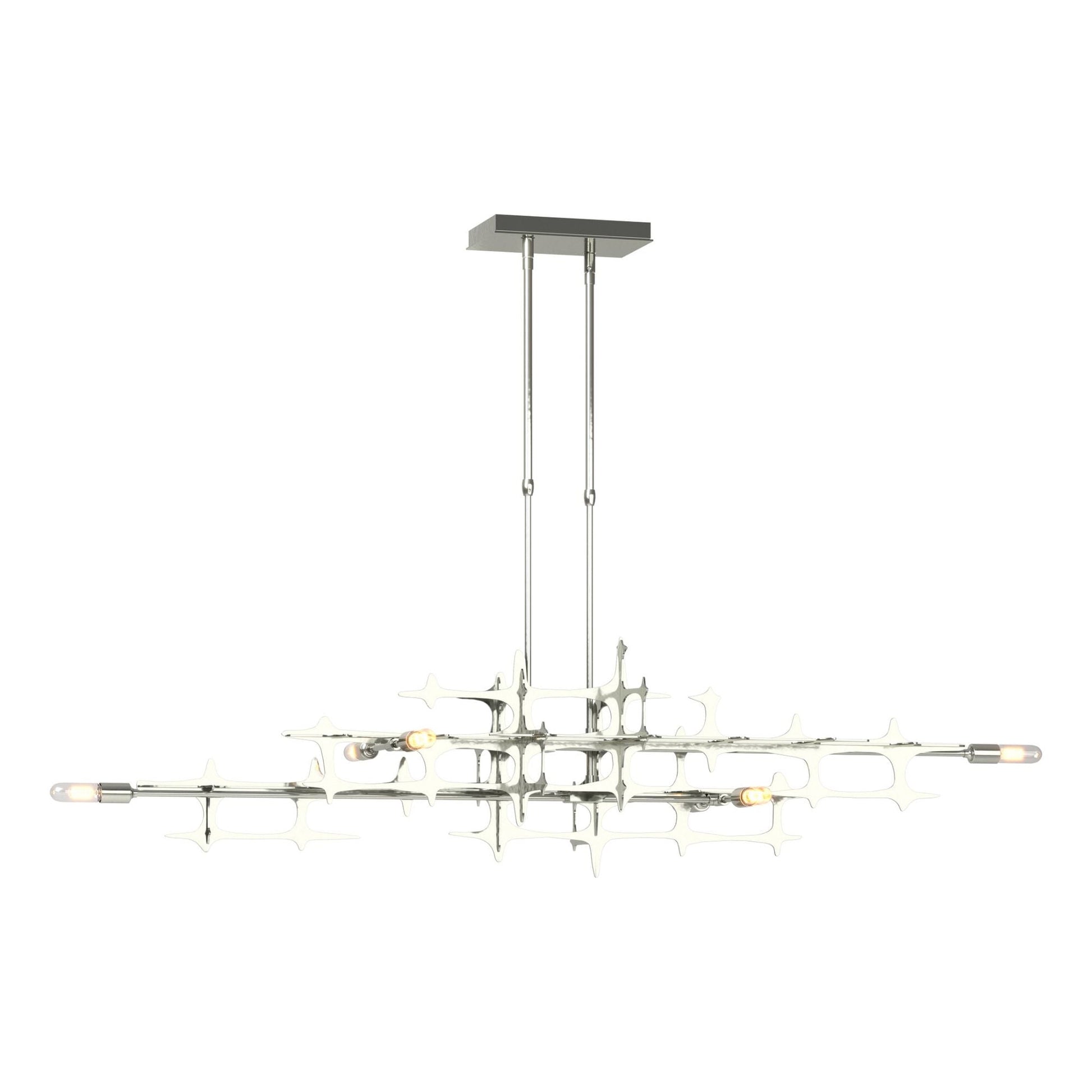 Grid Pendant 6-Light in Sterling