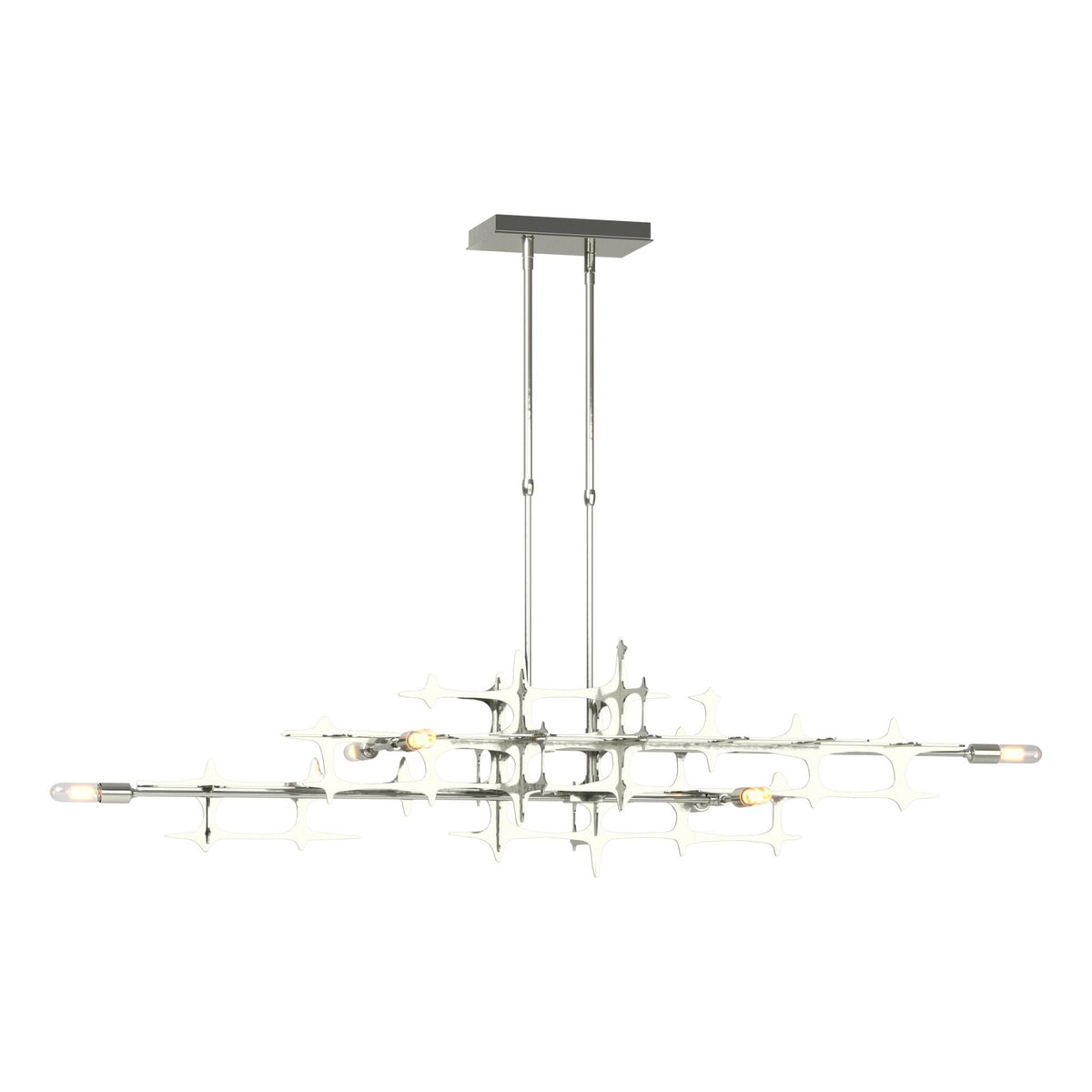 Grid Pendant 6-Light in Sterling