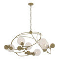 Sprig Circular Pendant 6-Light Opaline Glass (WF) in Modern Brass
