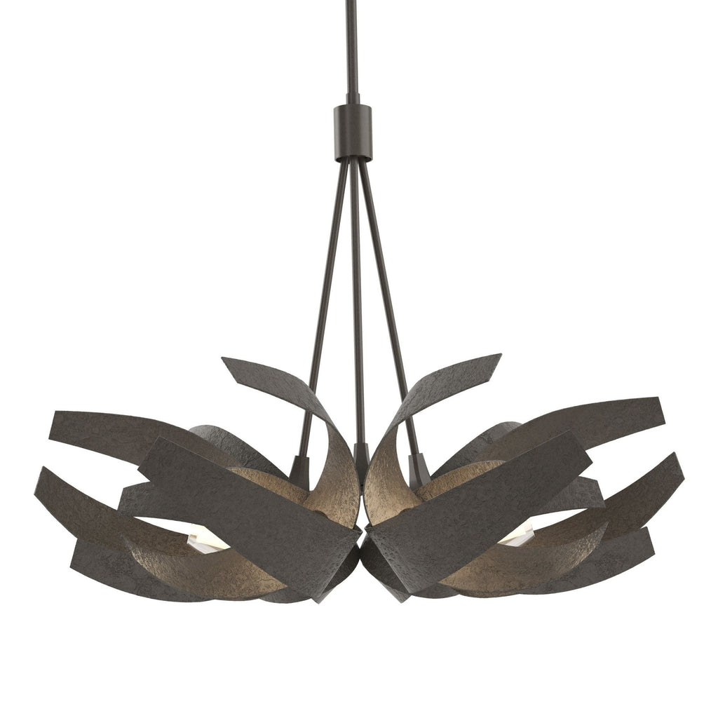 Corona Pendant 6-Light Clear Glass with Frosted Diffuser (YE) in Dark Smoke