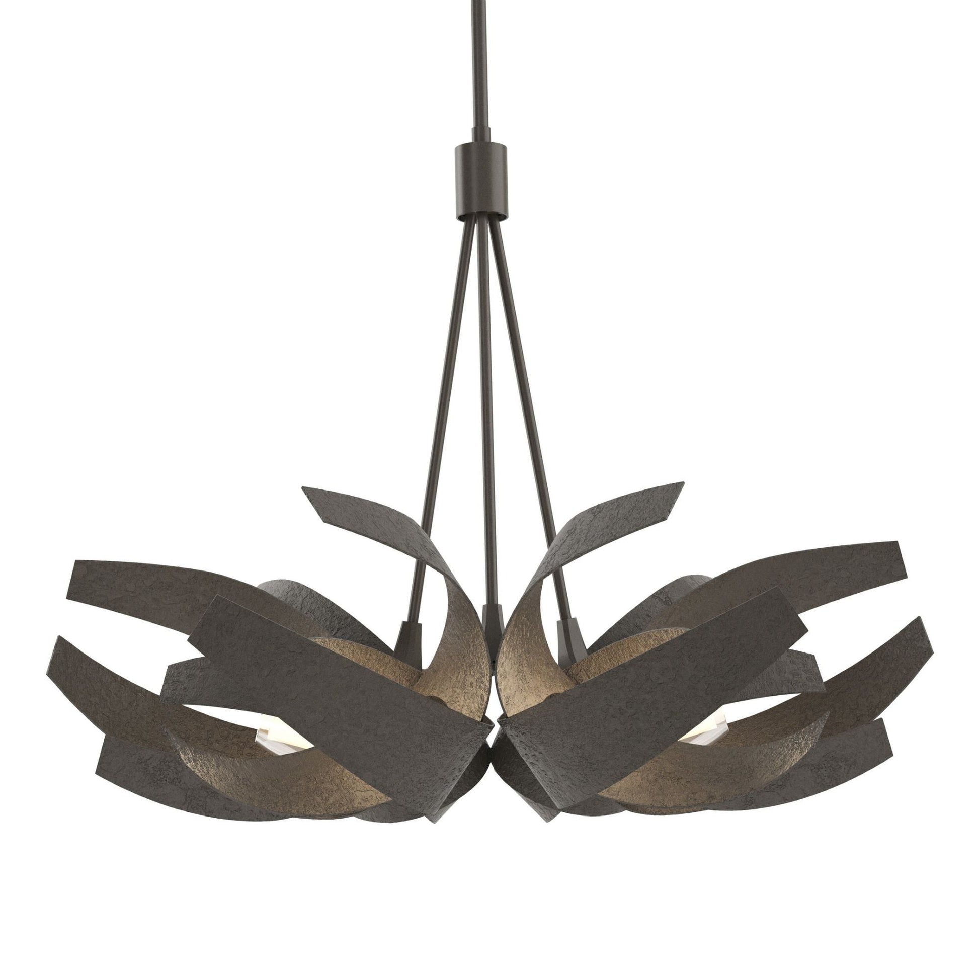 Corona Pendant 6-Light Clear Glass with Frosted Diffuser (YE) in Dark Smoke