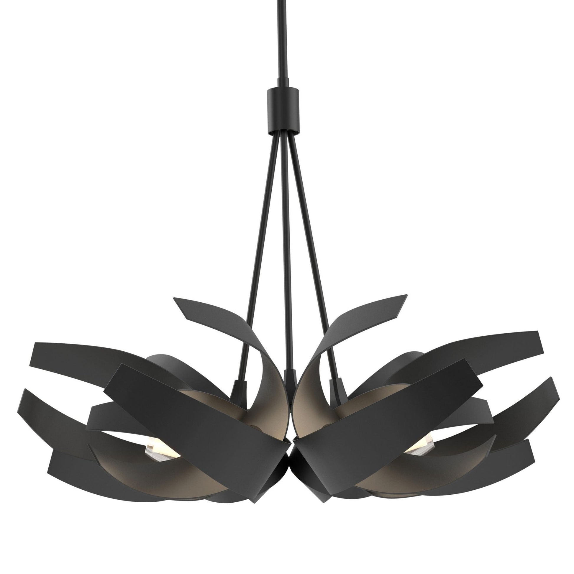 Corona Pendant 6-Light Clear Glass with Frosted Diffuser (YE) in Black