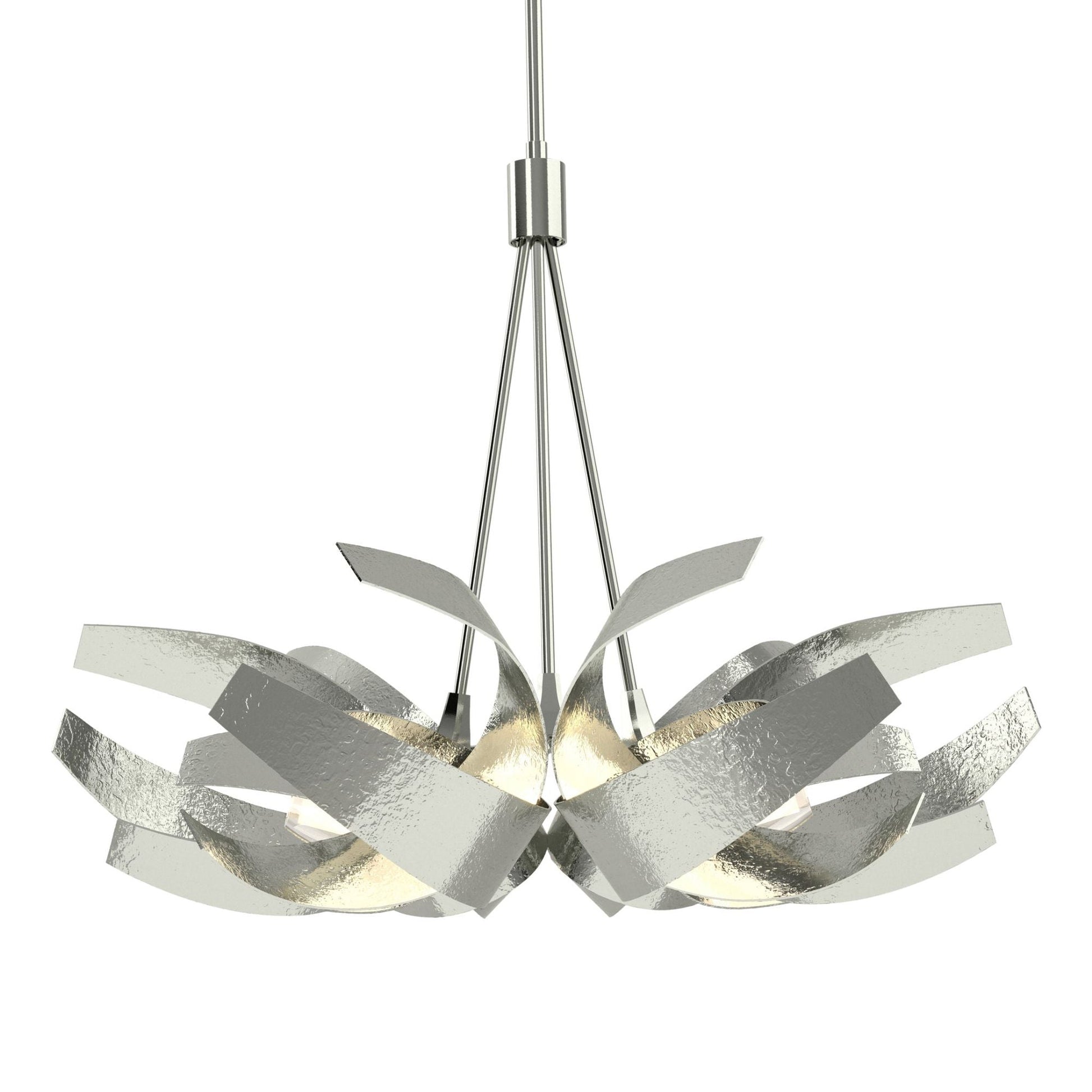 Corona Pendant 6-Light Clear Glass with Frosted Diffuser (YE) in Sterling