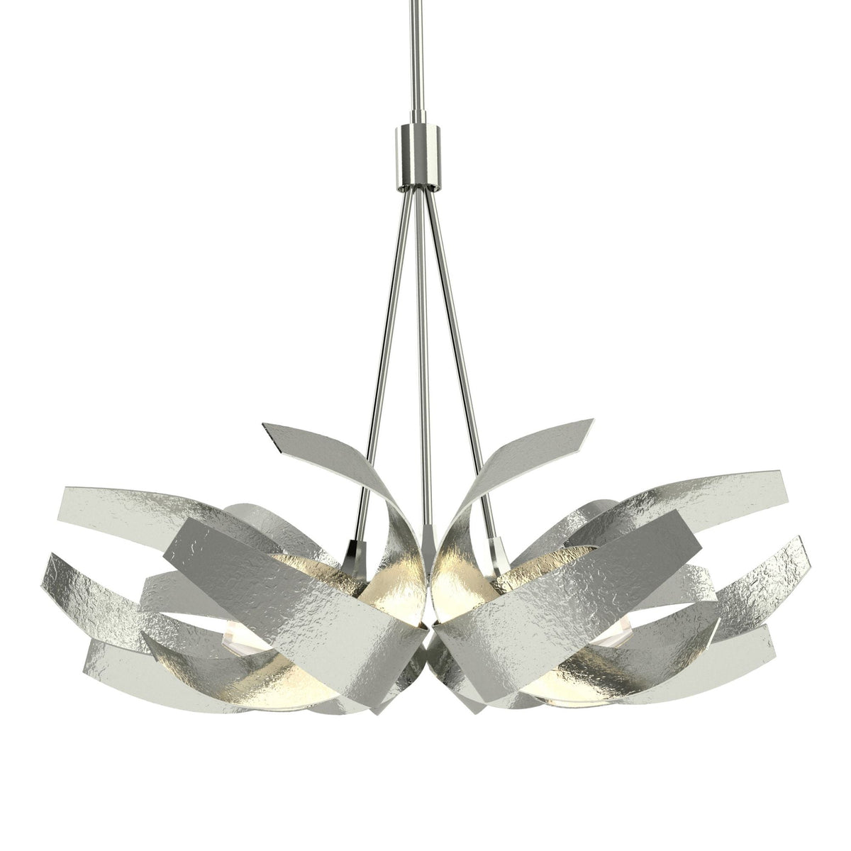 Corona Pendant 6-Light Clear Glass with Frosted Diffuser (YE) in Sterling
