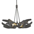 Corona Brass Accent Pendant 6-Light Brass Clear Glass with Frosted Diffuser (YE) in Black