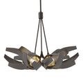 Corona Brass Accent Pendant 6-Light Brass Clear Glass with Frosted Diffuser (YE) in Oil Rubbed Bronze