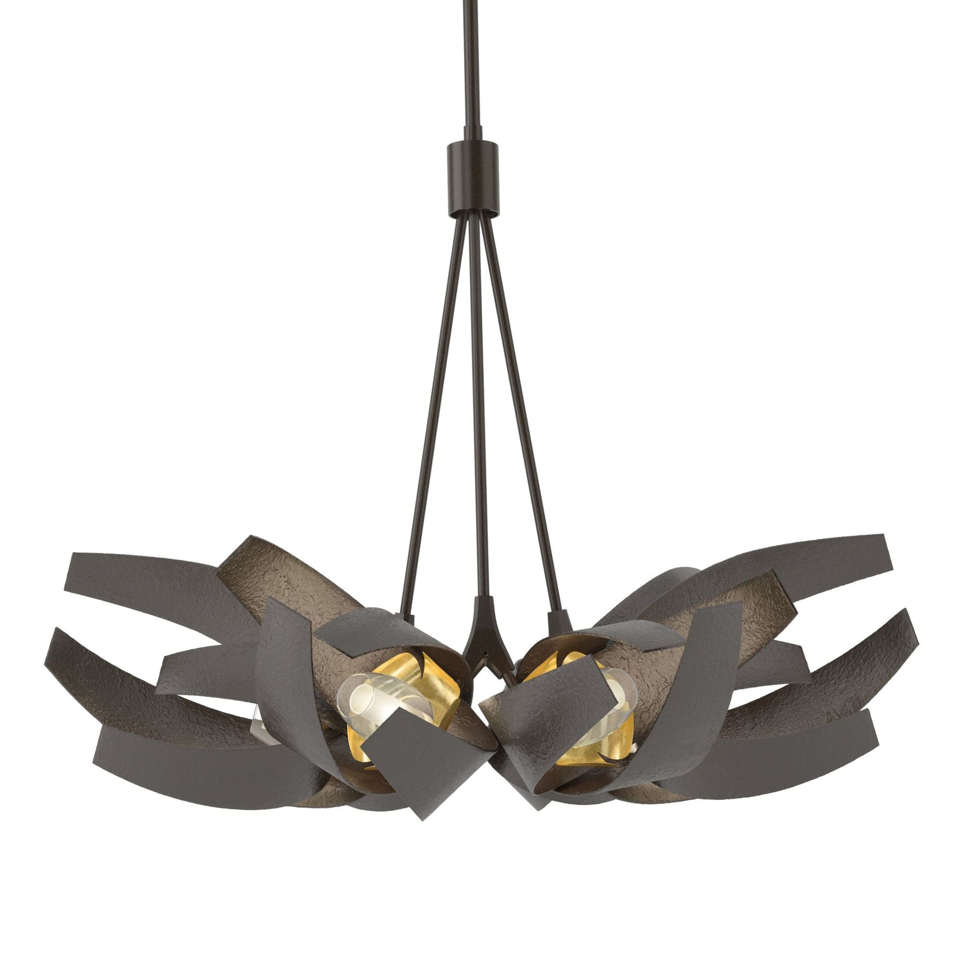 Corona Brass Accent Pendant 6-Light Brass Clear Glass with Frosted Diffuser (YE) in Oil Rubbed Bronze