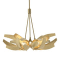 Corona Brass Accent Pendant 6-Light Brass Clear Glass with Frosted Diffuser (YE) in Modern Brass