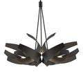 Corona Large Pendant 6-Light Clear Glass with Frosted Diffuser (YE) in Black