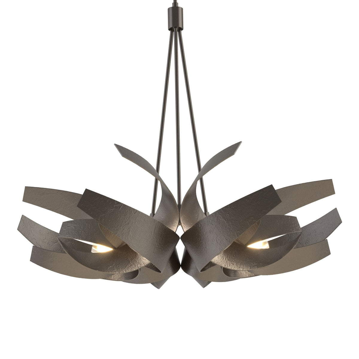 Corona Large Pendant 6-Light Clear Glass with Frosted Diffuser (YE) in Oil Rubbed Bronze