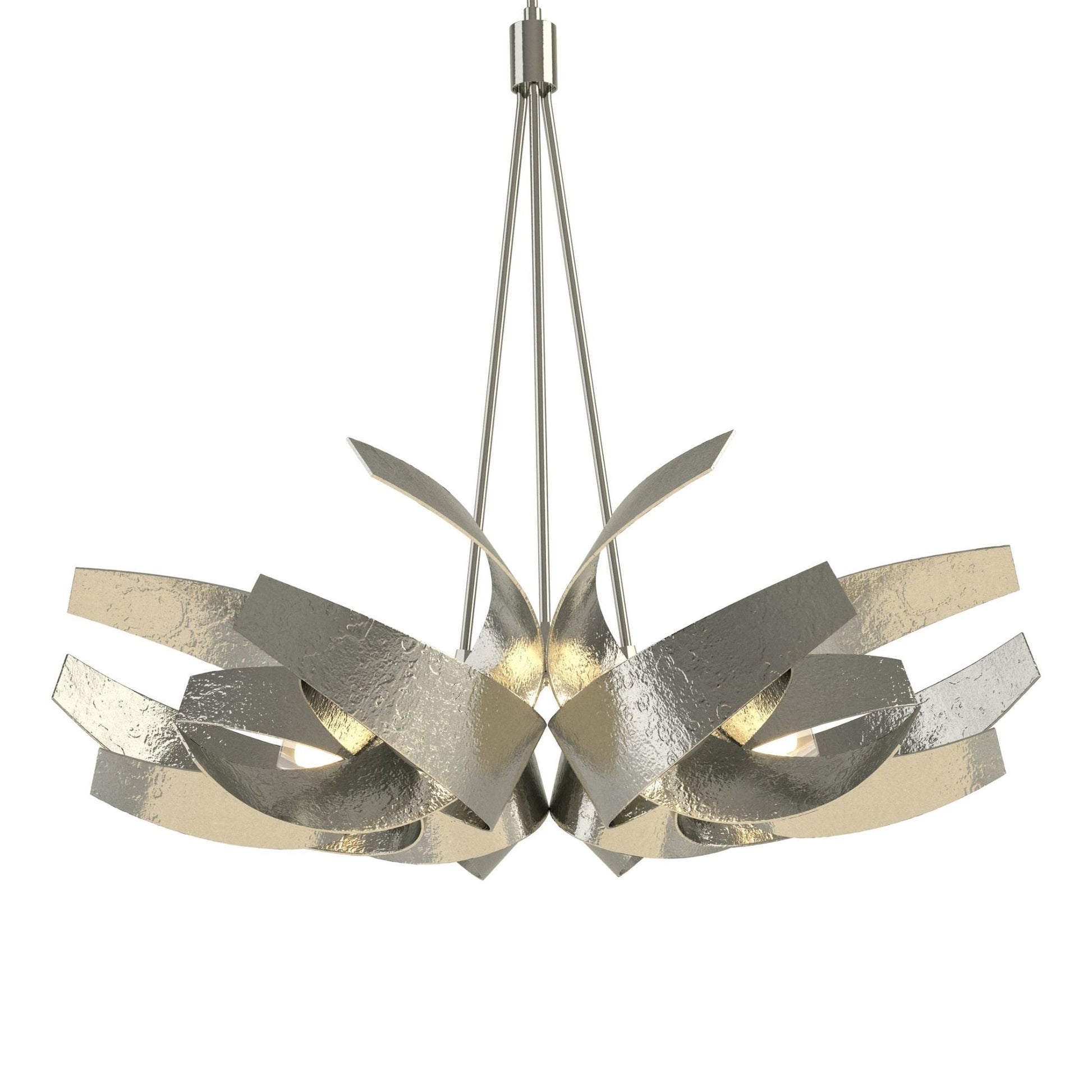 Corona Large Pendant 6-Light Clear Glass with Frosted Diffuser (YE) in Sterling