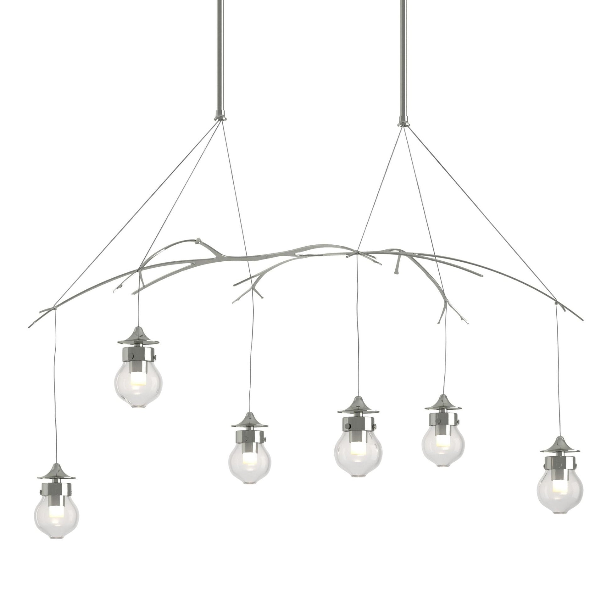 Kiwi Pendant 6-Light Clear Glass (ZM) in Sterling