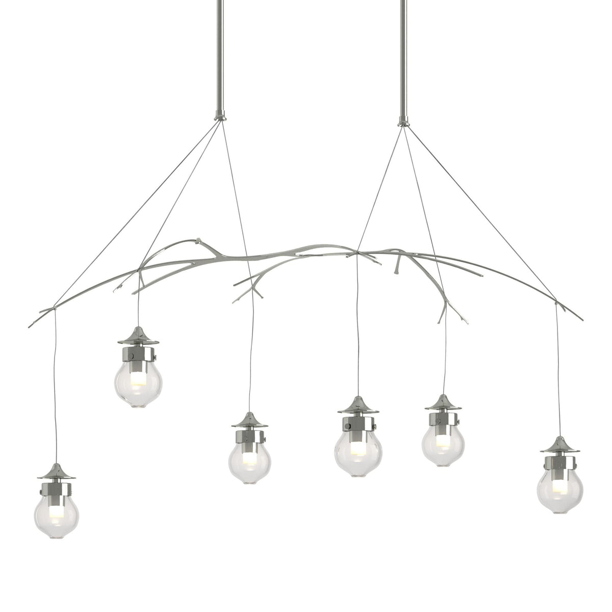 Kiwi Pendant 6-Light Clear Glass (ZM) in Sterling