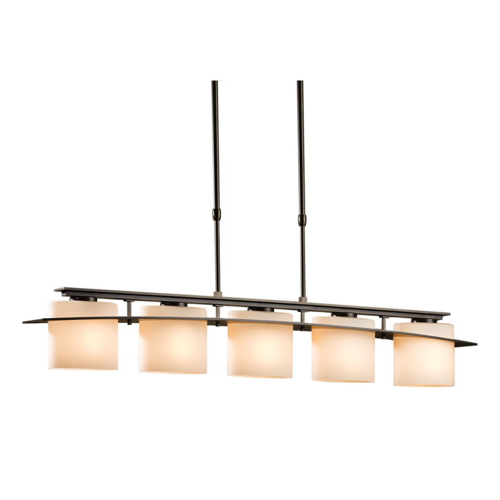 Arc Ellipse 5 Light Pendant 5-Light Opal Glass (GG) in Dark Smoke