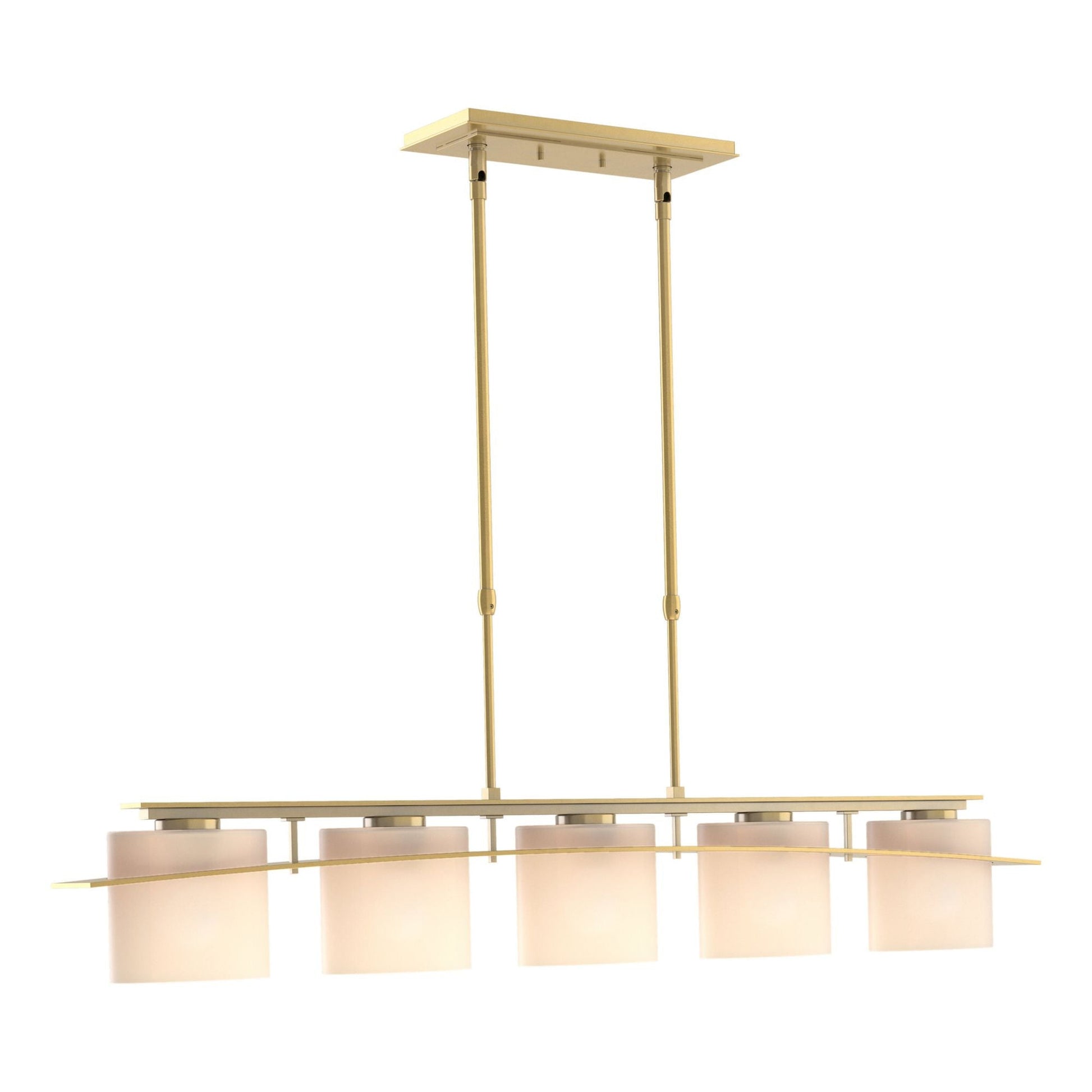 Arc Ellipse 5 Light Pendant 5-Light Opal Glass (GG) in Modern Brass