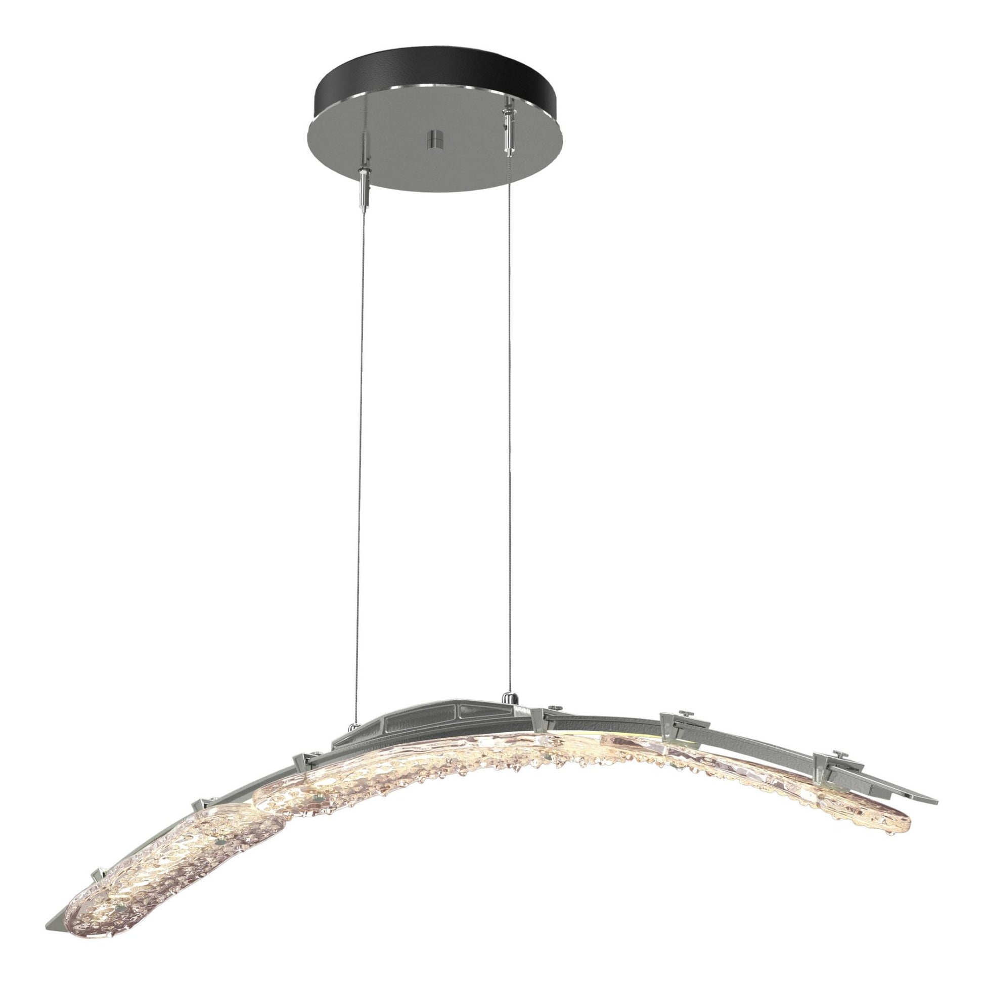 Glissade Large LED Pendant LED Clear Glass (ZM) in Sterling
