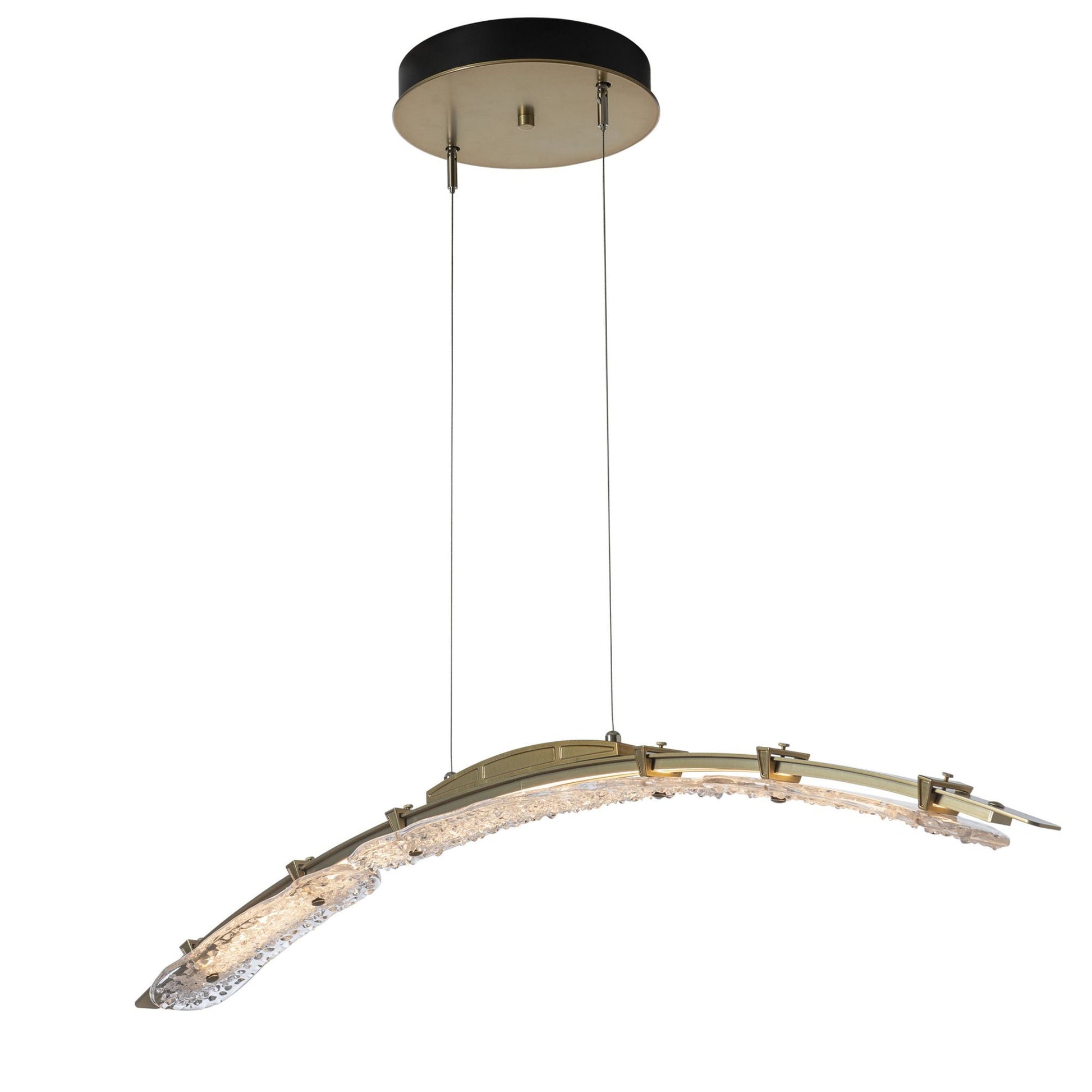 Glissade Large LED Pendant LED Clear Glass (ZM) in Modern Brass