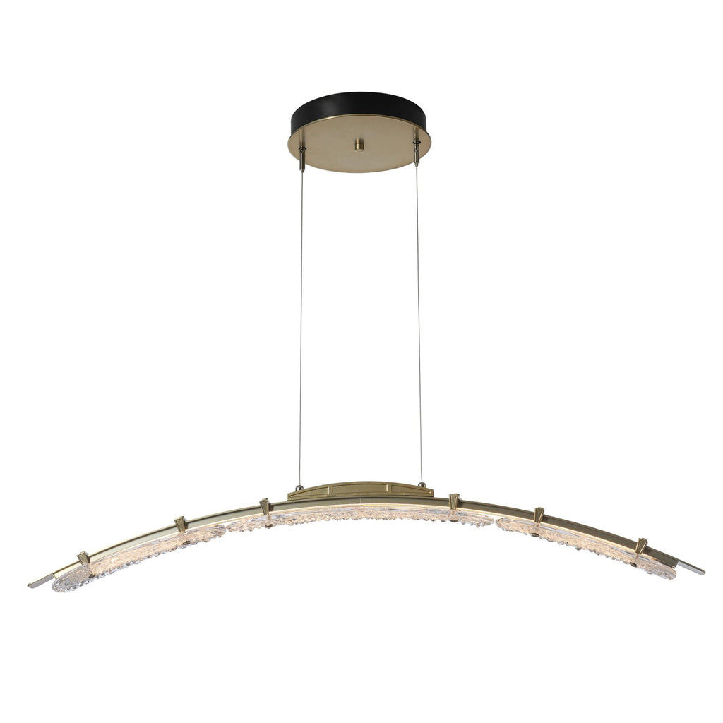Glissade Large LED Pendant LED Clear Glass (ZM) in Modern Brass