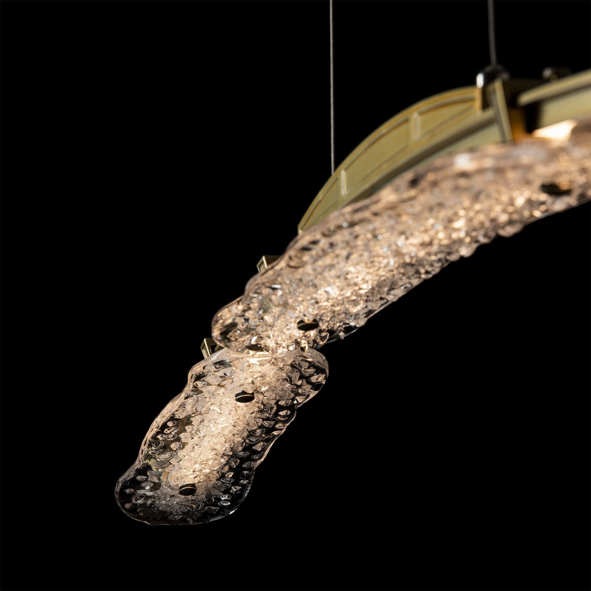 Glissade Large LED Pendant LED Clear Glass (ZM) in Modern Brass