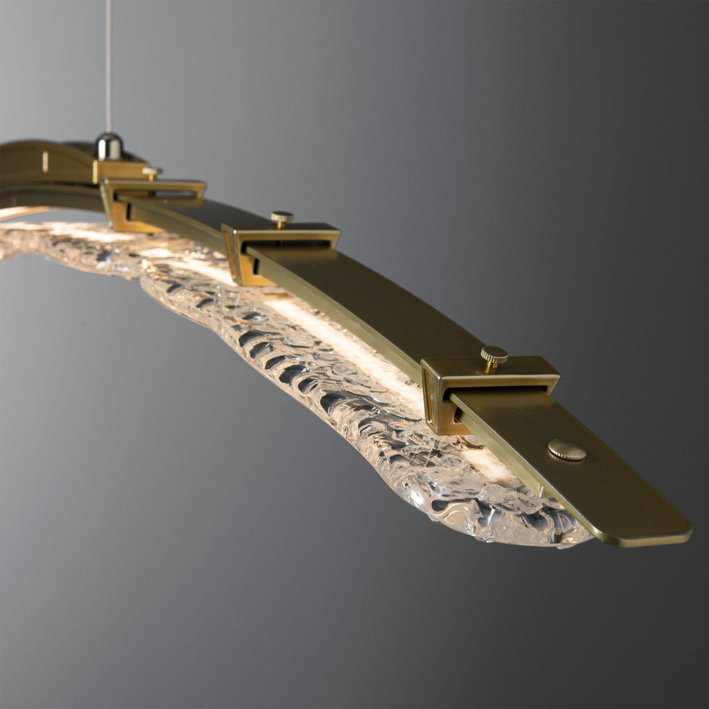 Glissade Large LED Pendant LED Clear Glass (ZM) in Modern Brass