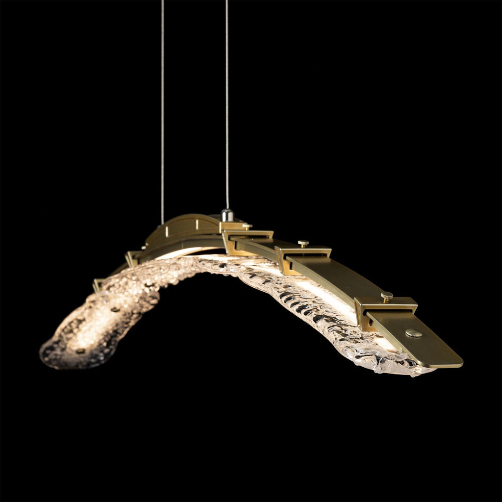 Glissade Large LED Pendant LED Clear Glass (ZM) in Modern Brass