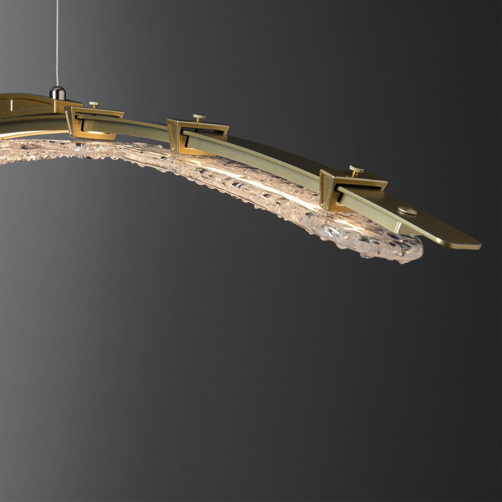 Glissade Large LED Pendant LED Clear Glass (ZM) in Modern Brass