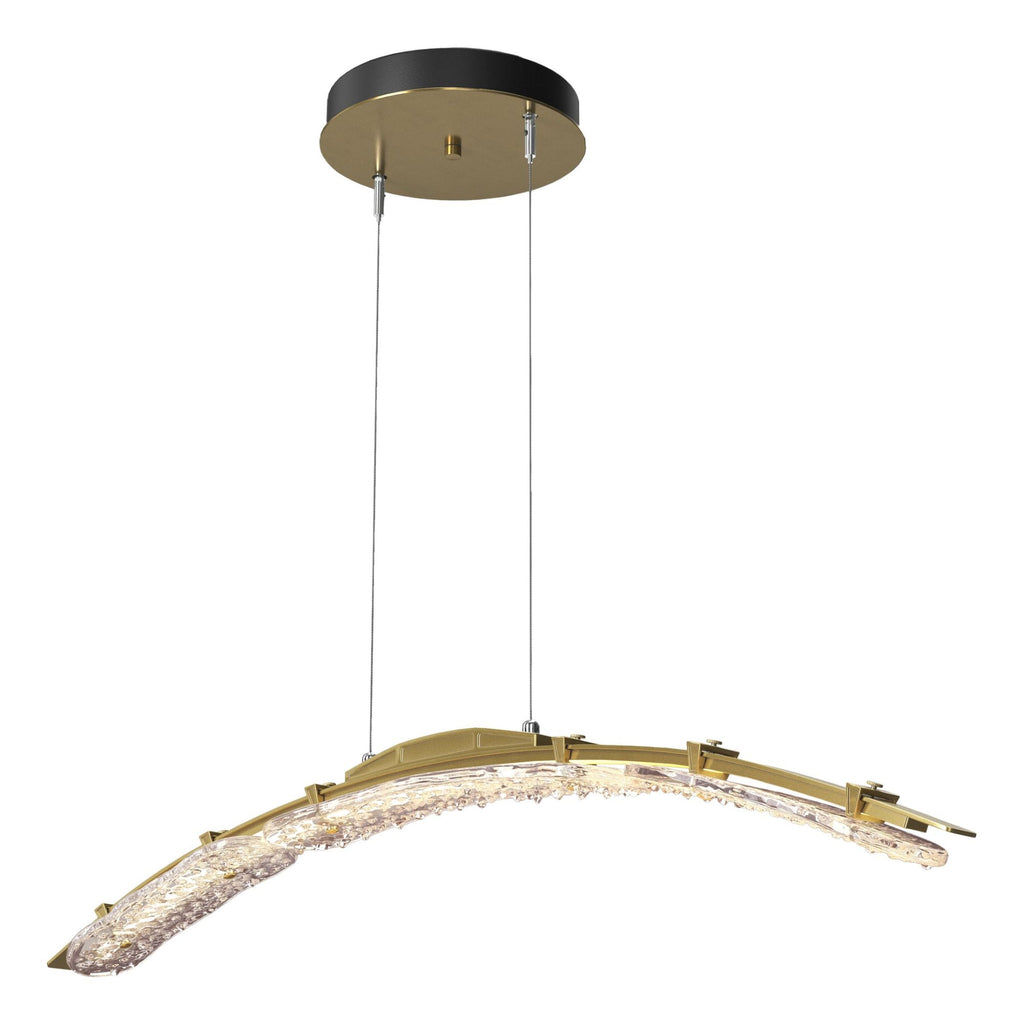 Glissade Large LED Pendant LED Clear Glass (ZM) in Modern Brass