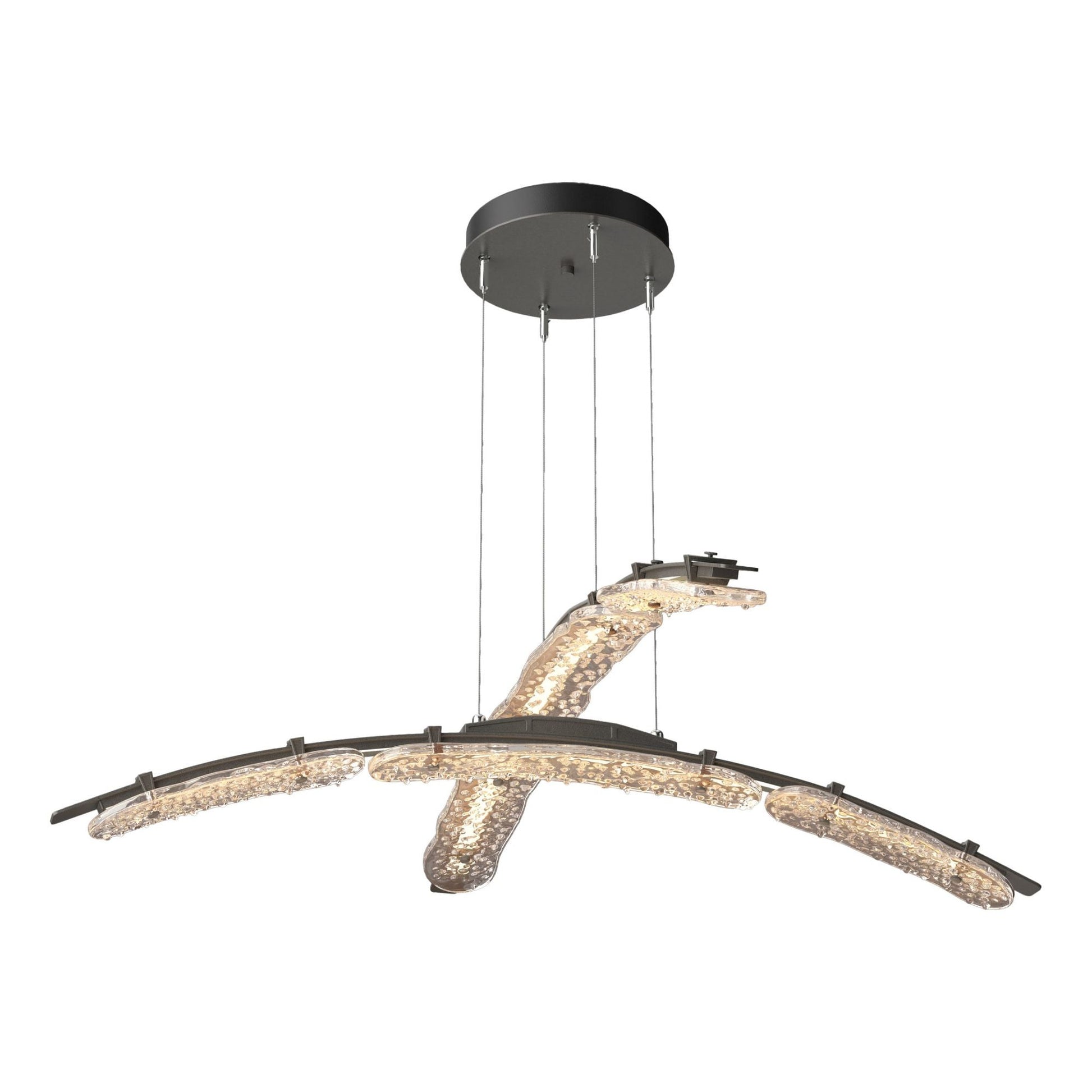 Glissade Double Large LED Pendant LED Clear Glass (ZM) in Dark Smoke