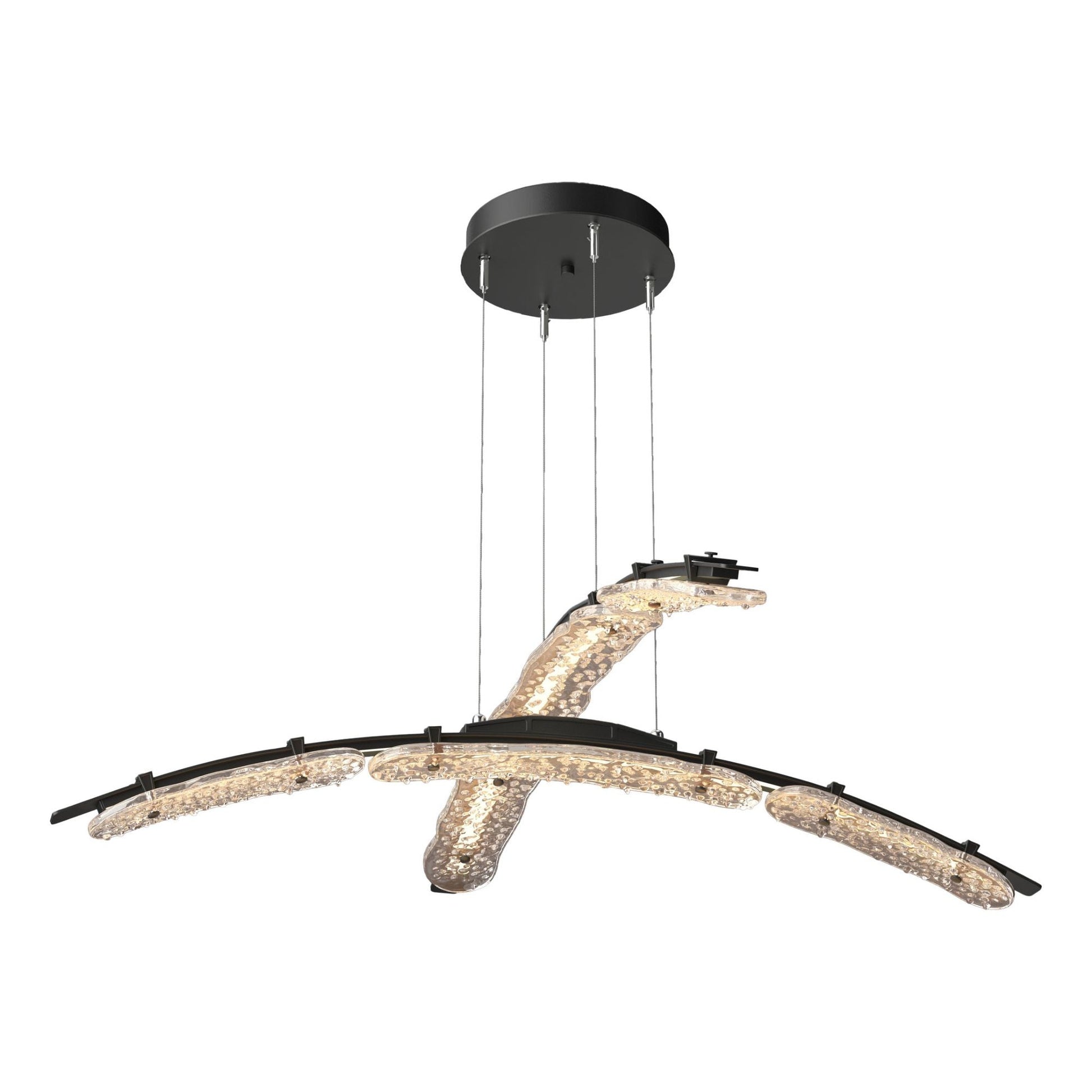 Glissade Double Large LED Pendant LED Clear Glass (ZM) in Black