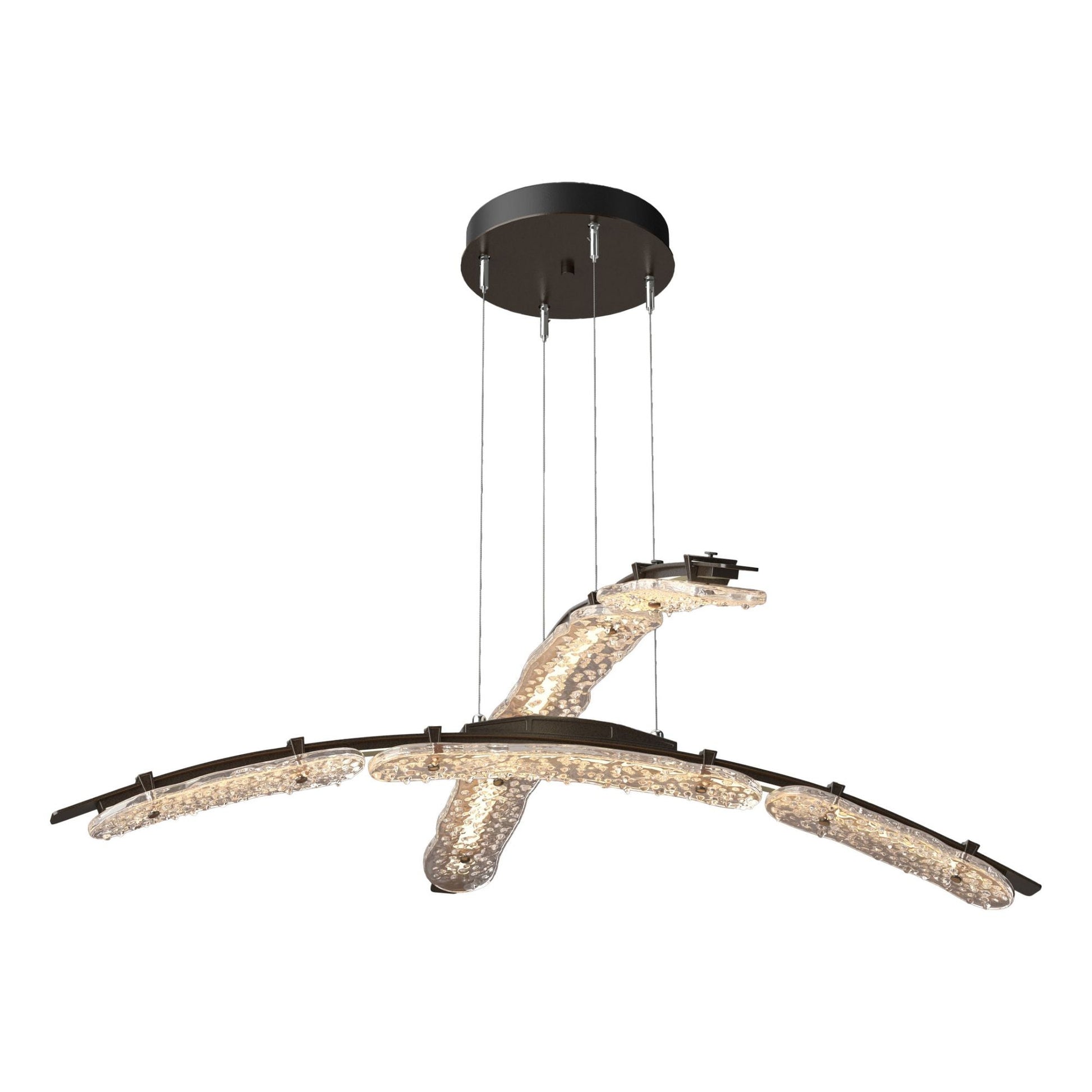 Glissade Double Large LED Pendant LED Clear Glass (ZM) in Oil Rubbed Bronze