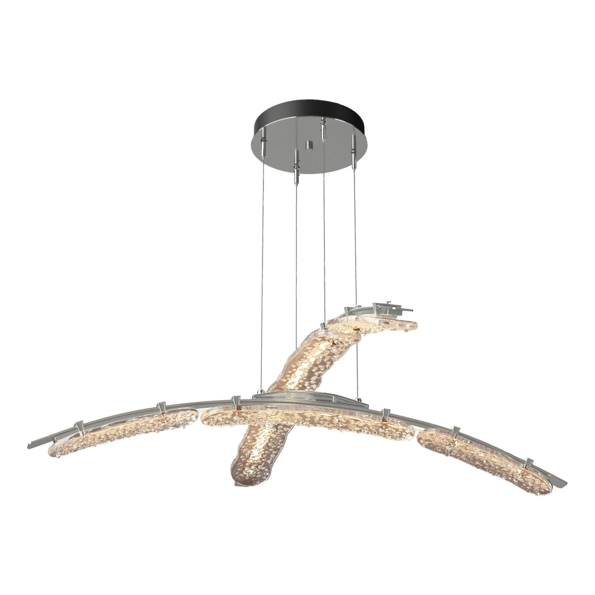 Glissade Double Large LED Pendant LED Clear Glass (ZM) in Sterling