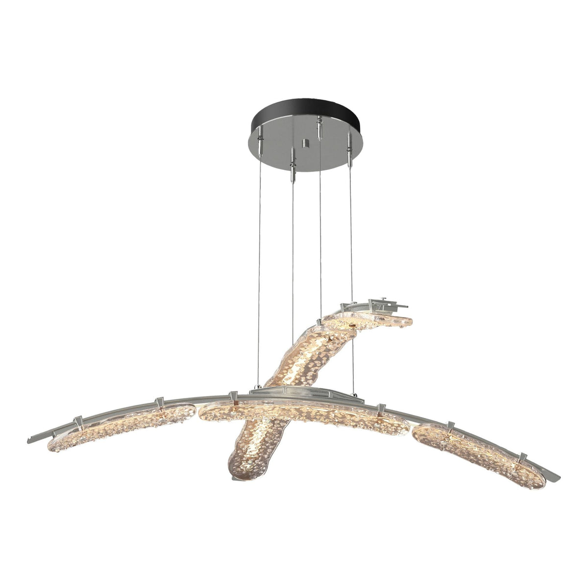 Glissade Double Large LED Pendant LED Clear Glass (ZM) in Sterling