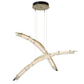 Glissade Double Large LED Pendant LED Clear Glass (ZM) in Modern Brass