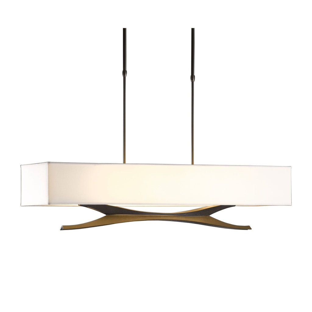 Moreau Pendant 4-Light Natural Anna Shade (SF) in Dark Smoke