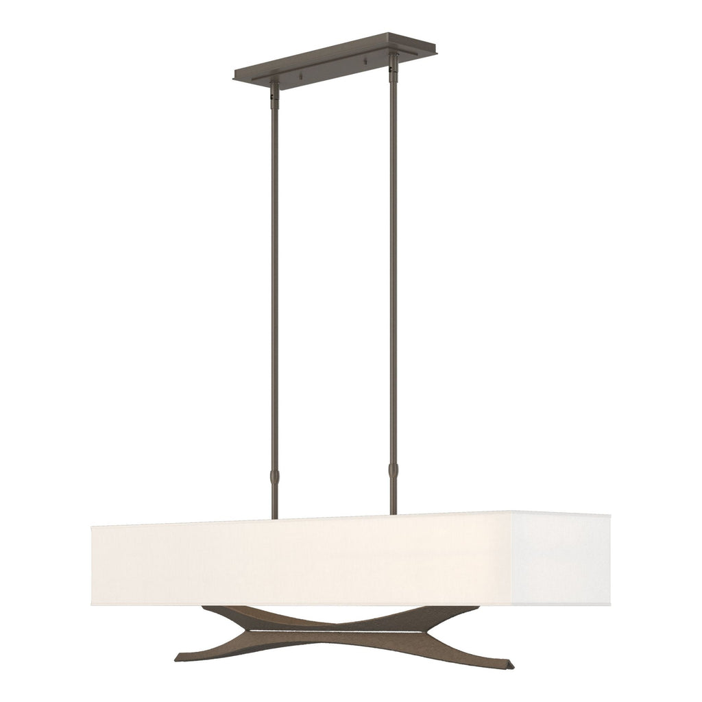 Moreau Pendant 4-Light Natural Anna Shade (SF) in Dark Smoke