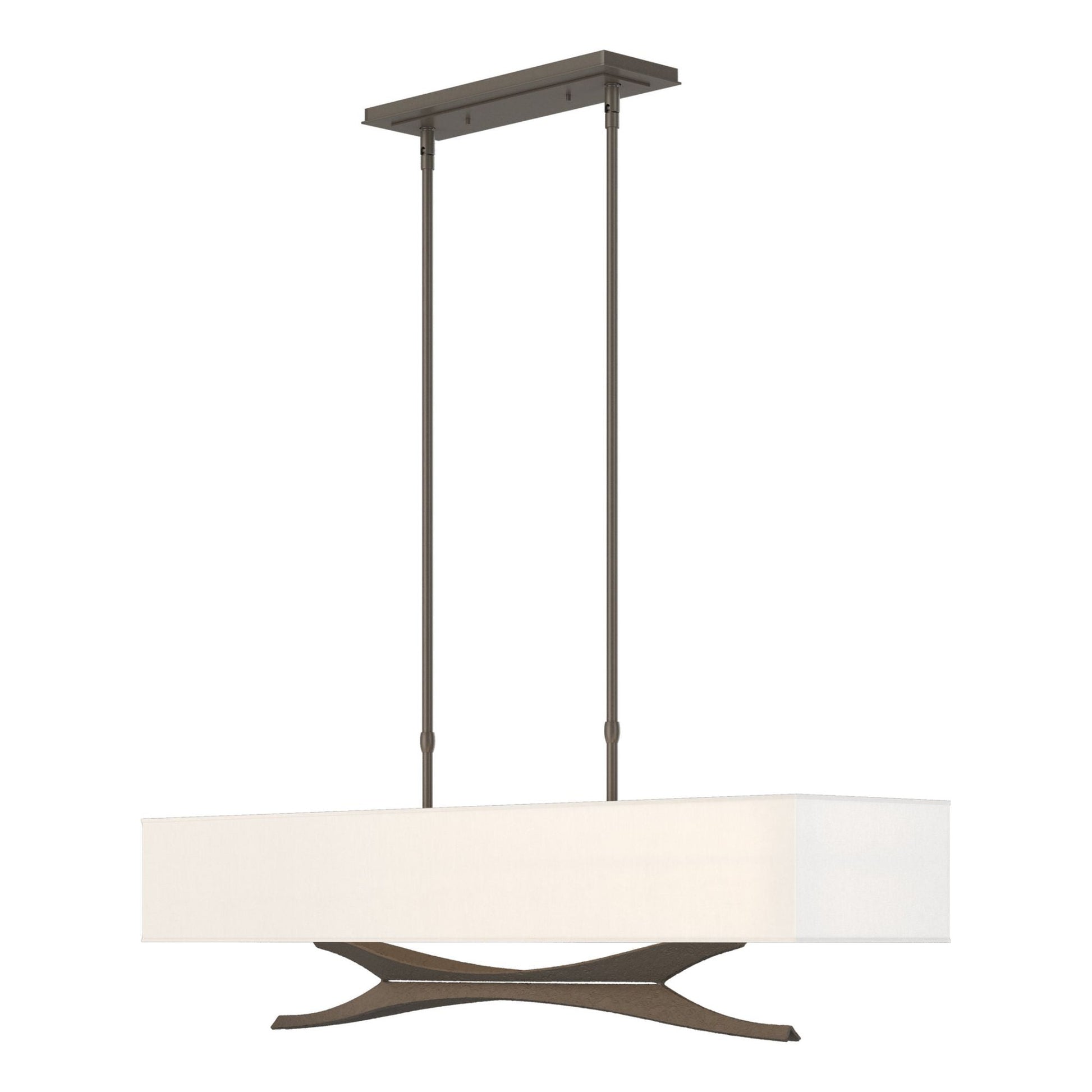 Moreau Pendant 4-Light Natural Anna Shade (SF) in Dark Smoke