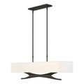 Moreau Pendant 4-Light Natural Anna Shade (SF) in Black