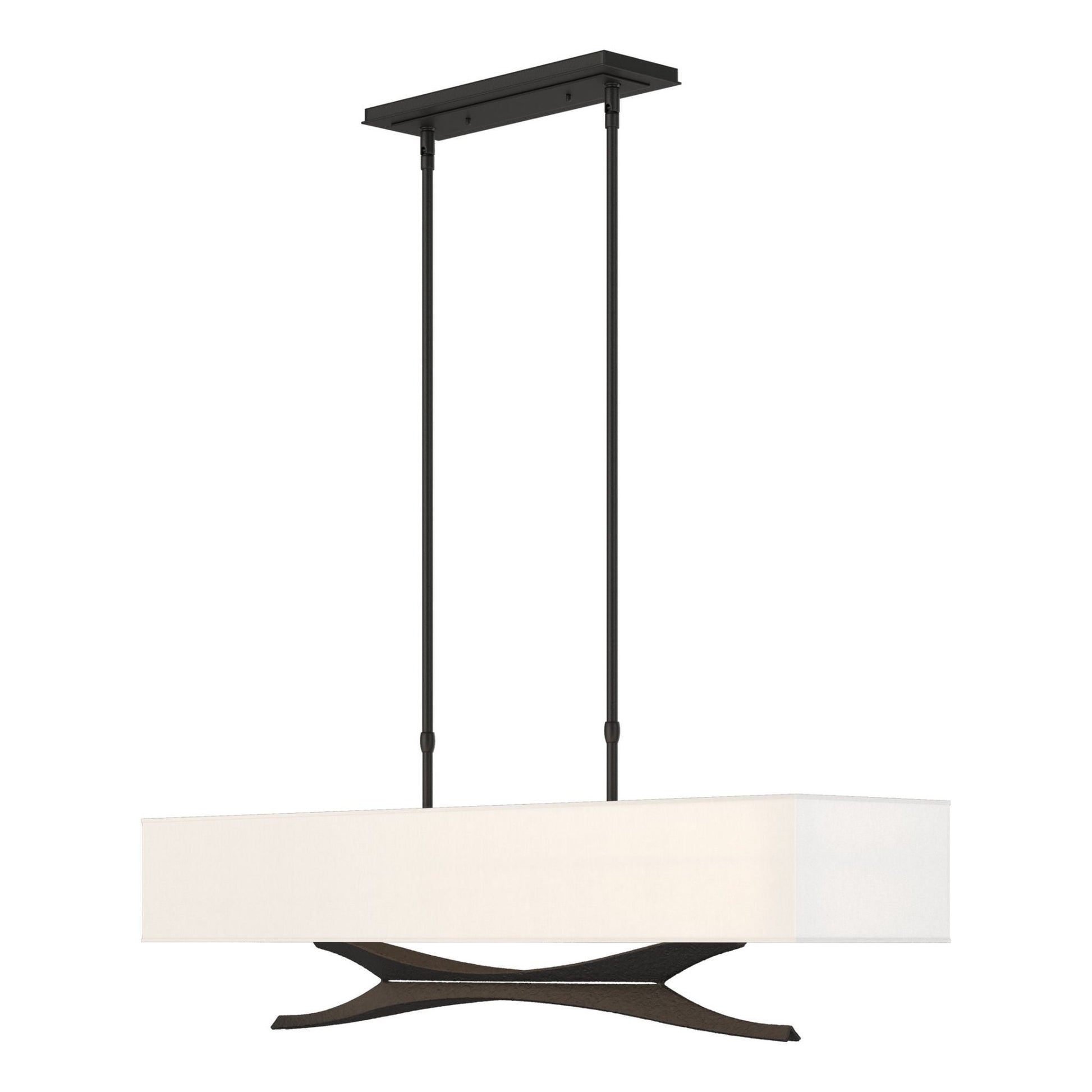 Moreau Pendant 4-Light Natural Anna Shade (SF) in Black