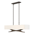 Moreau Pendant 4-Light Natural Anna Shade (SF) in Oil Rubbed Bronze