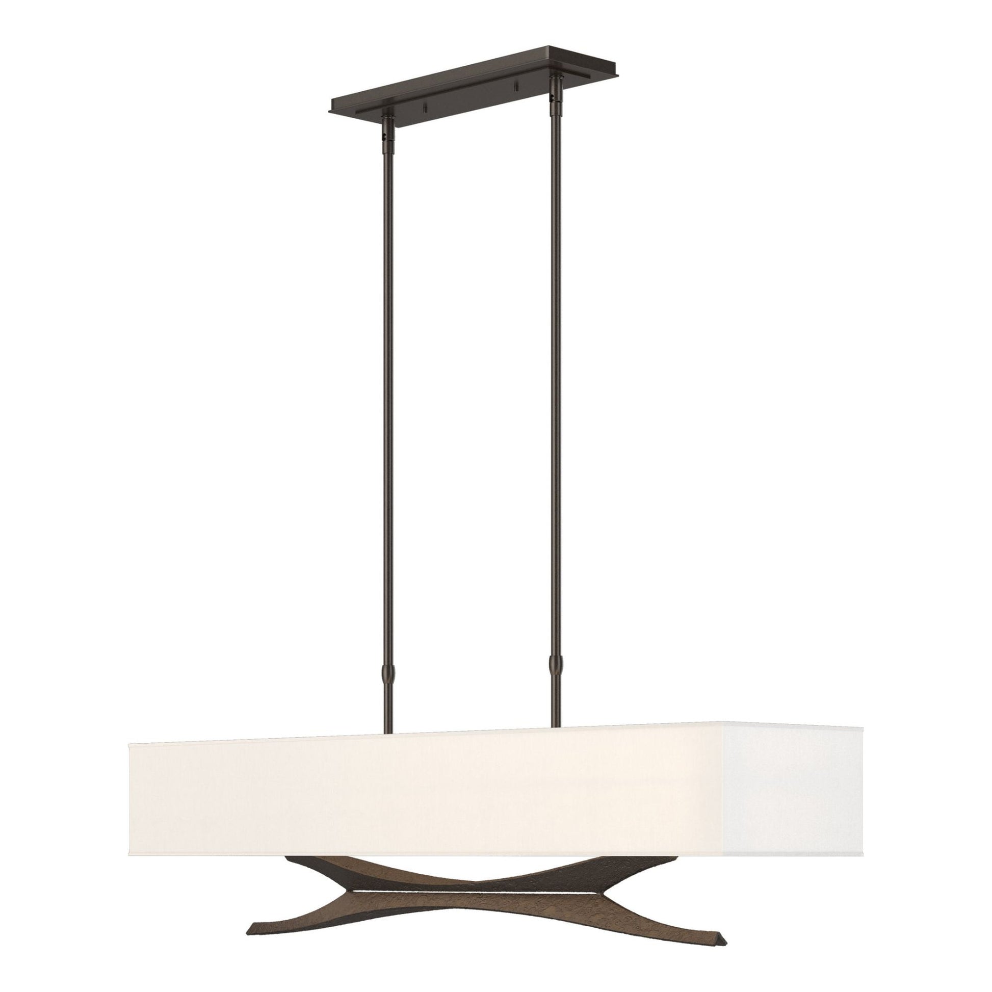 Moreau Pendant 4-Light Natural Anna Shade (SF) in Oil Rubbed Bronze