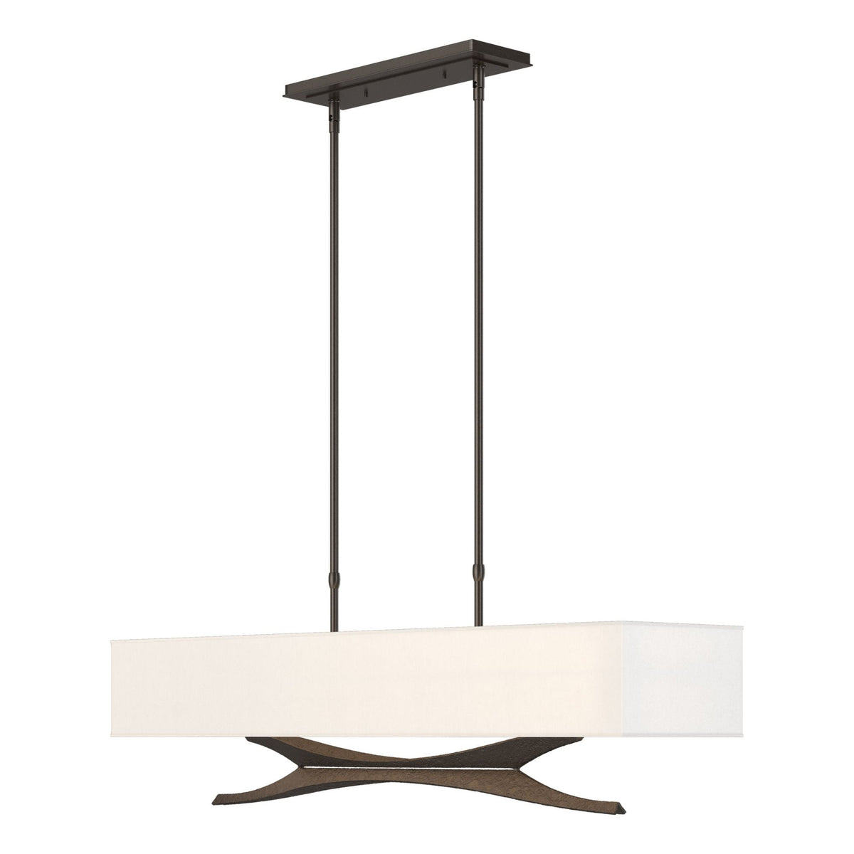 Moreau Pendant 4-Light Natural Anna Shade (SF) in Oil Rubbed Bronze