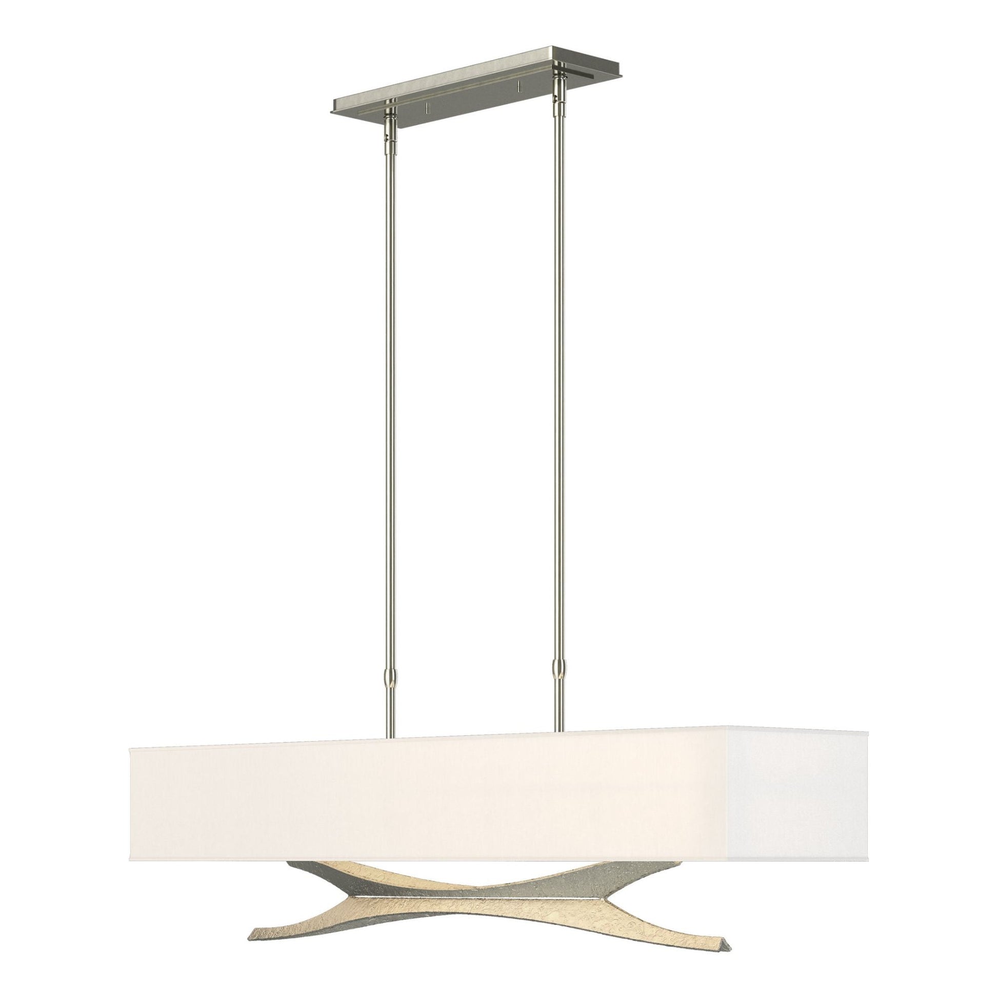 Moreau Pendant 4-Light Natural Anna Shade (SF) in Sterling