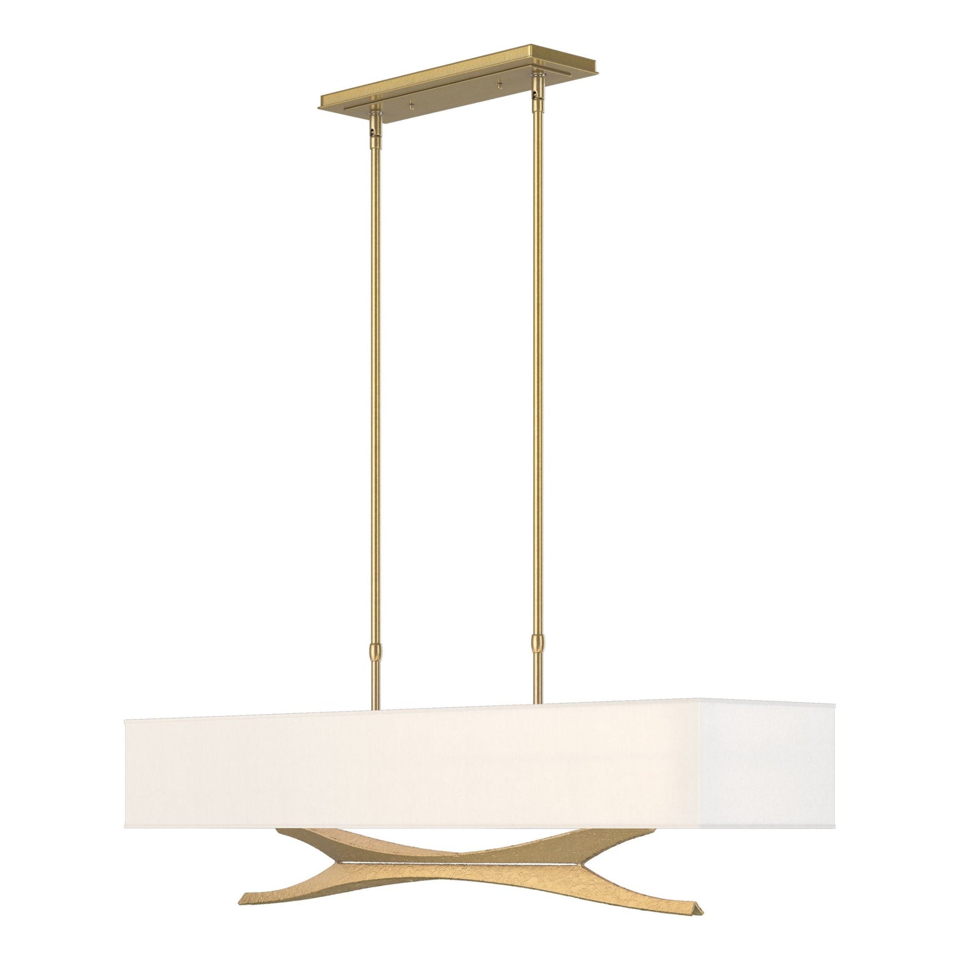 Moreau Pendant 4-Light Natural Anna Shade (SF) in Modern Brass