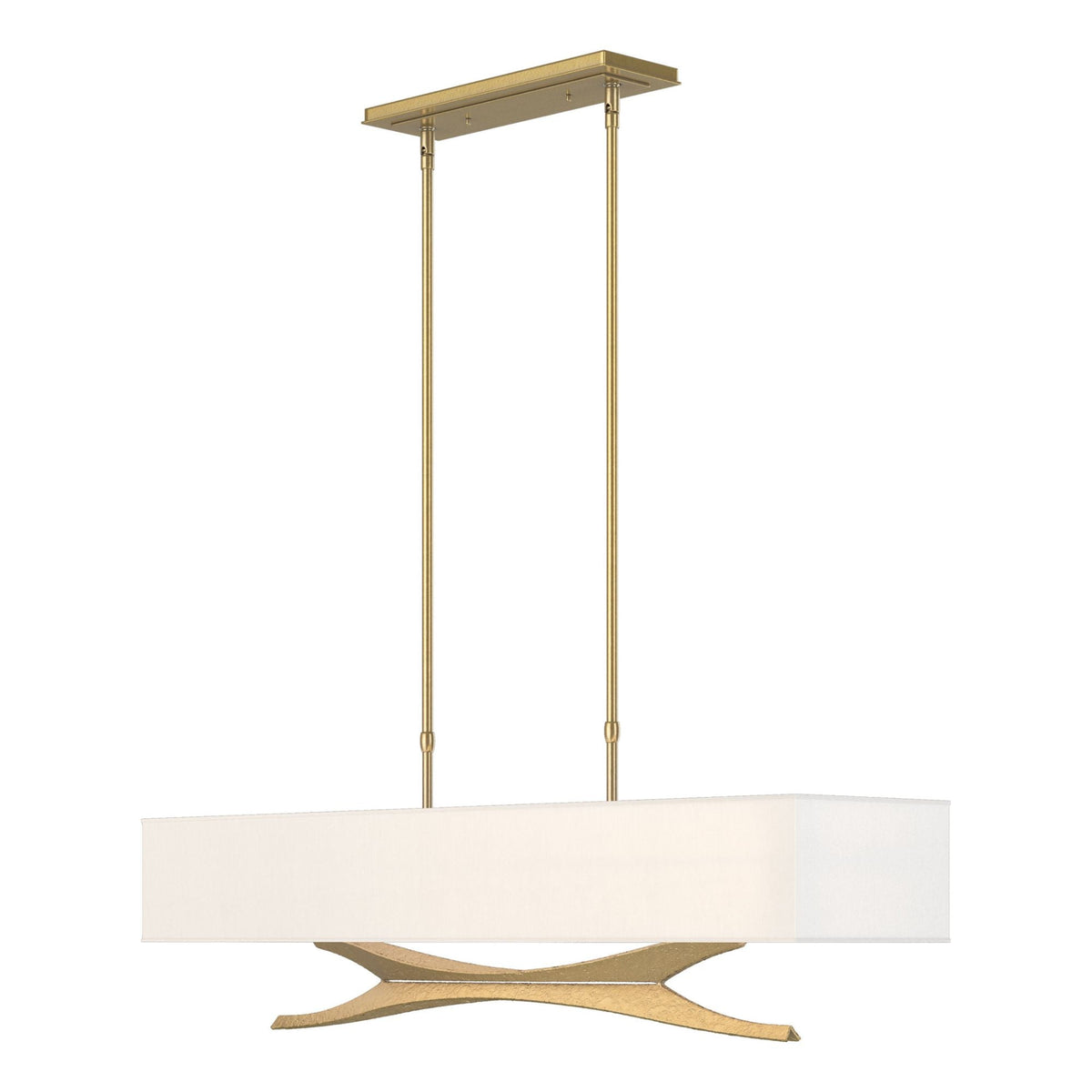Moreau Pendant 4-Light Natural Anna Shade (SF) in Modern Brass