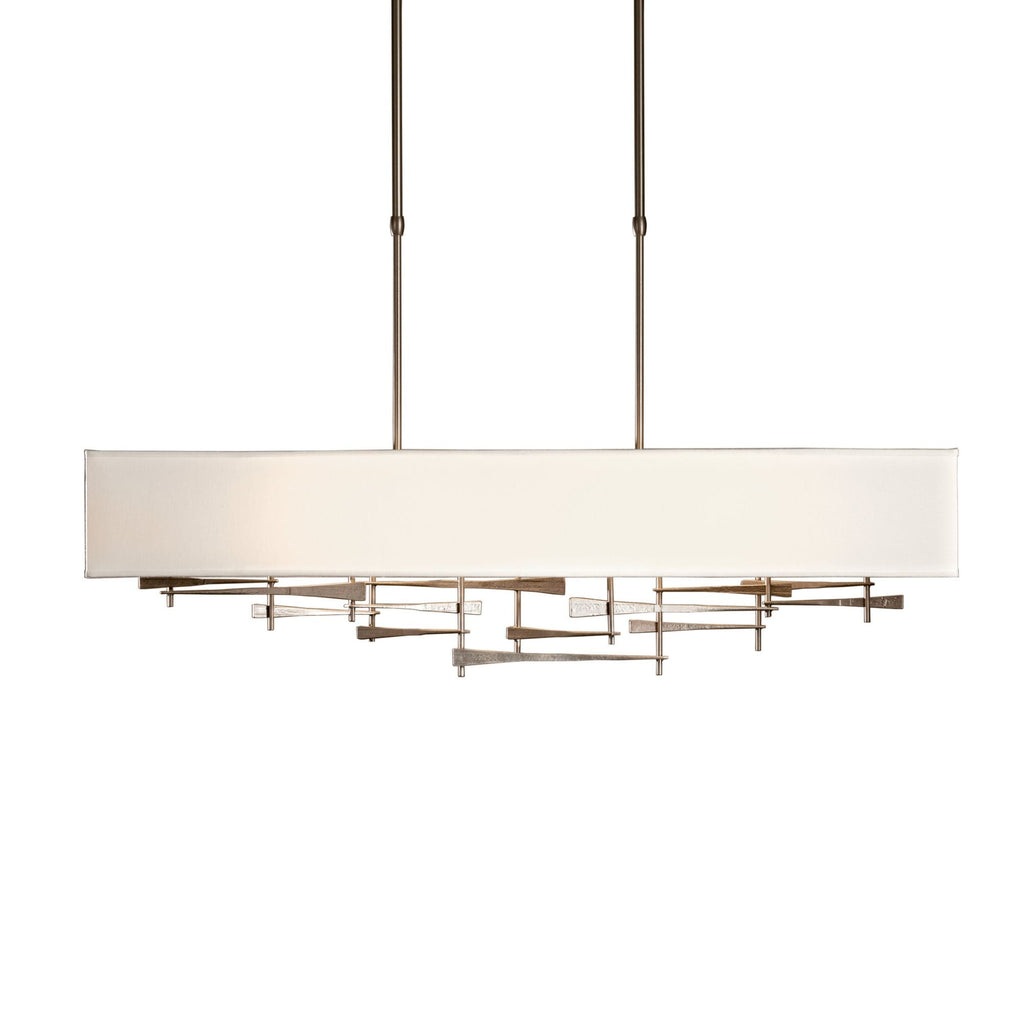 Cavaletti Pendant 4-Light Natural Anna Shade (SF) in Dark Smoke