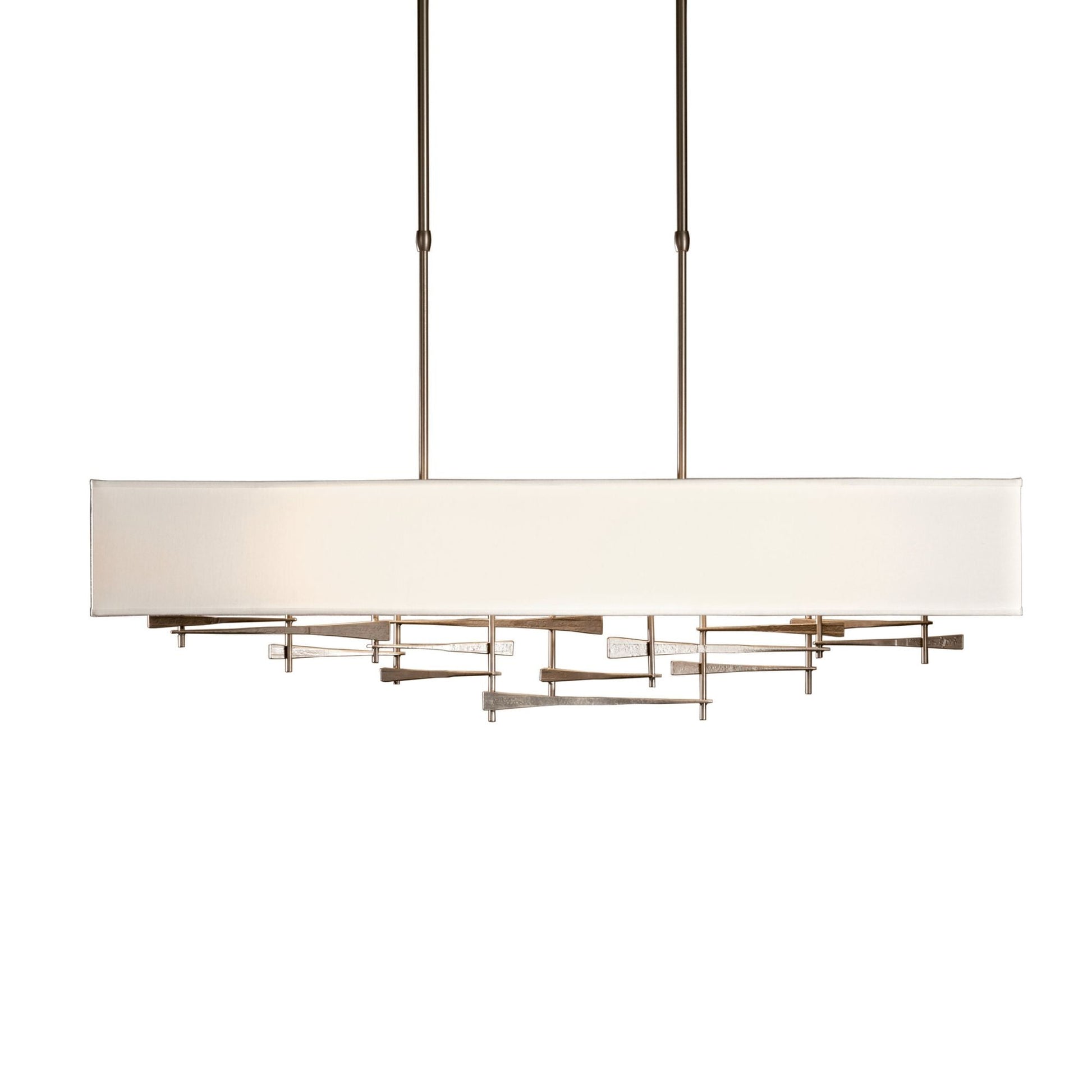 Cavaletti Pendant 4-Light Natural Anna Shade (SF) in Dark Smoke