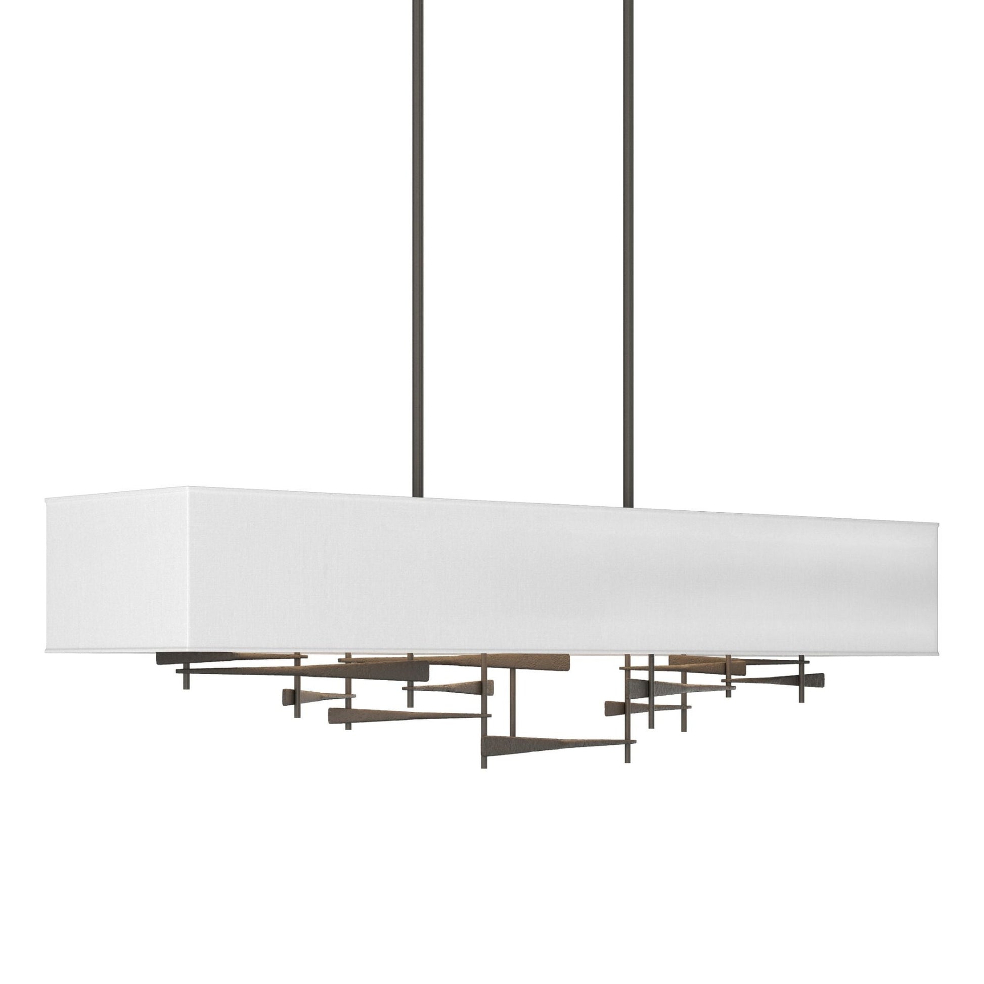 Cavaletti Pendant 4-Light Natural Anna Shade (SF) in Dark Smoke