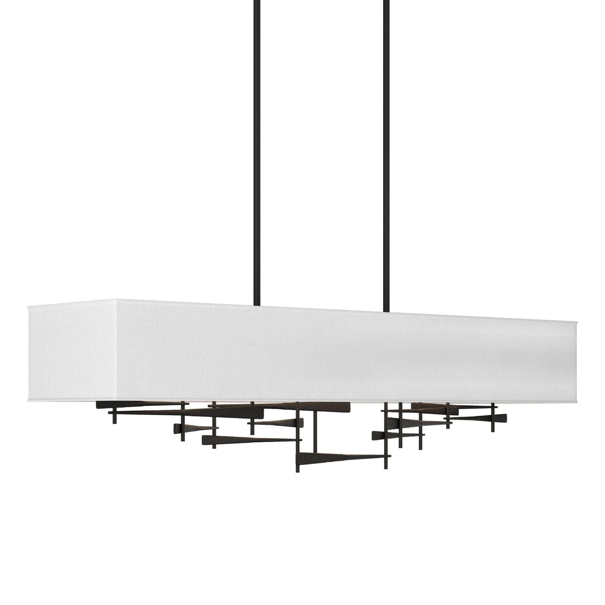 Cavaletti Pendant 4-Light Natural Anna Shade (SF) in Black