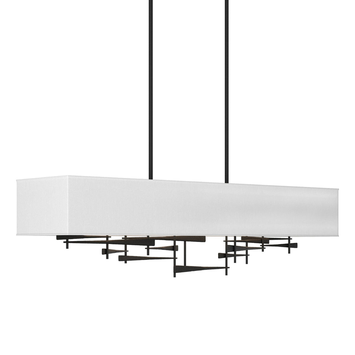 Cavaletti Pendant 4-Light Natural Anna Shade (SF) in Black