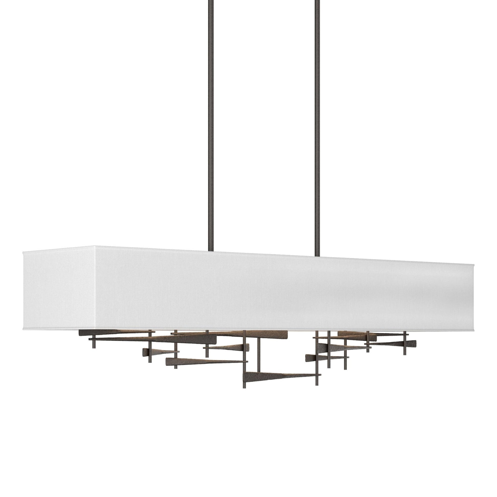 Cavaletti Pendant 4-Light Natural Anna Shade (SF) in Oil Rubbed Bronze
